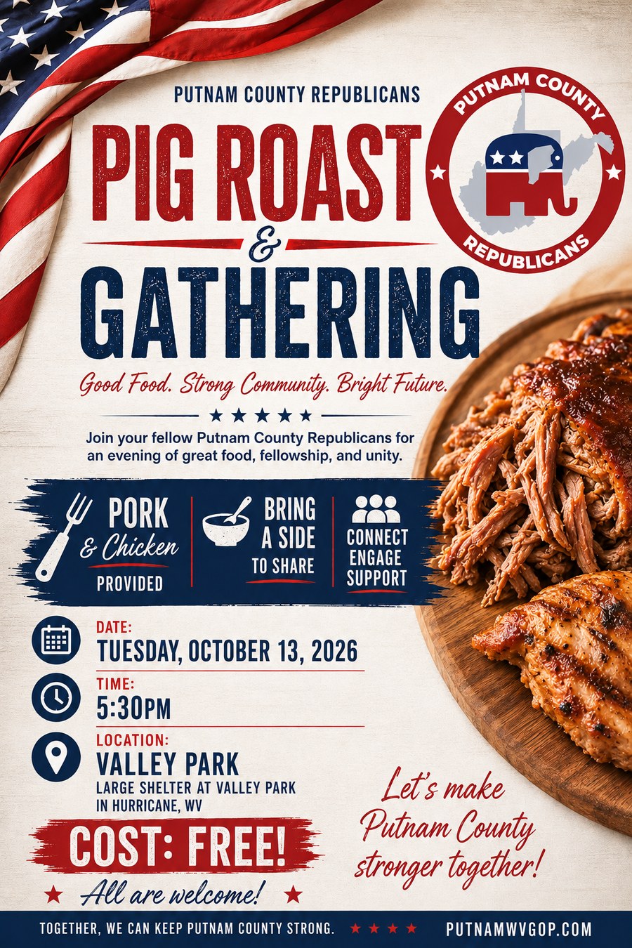Putnam County Republicans Pig Roast and Gathering flyer